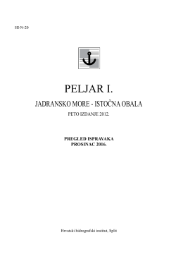 peljar i. - Hrvatski hidrografski institut