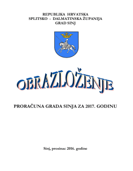 Obrazloženje proračuna Grada Sinja za 2017.