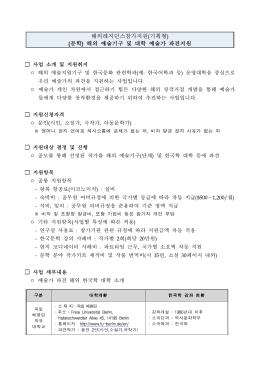 해외레지던스참가지원(기획형) (문학) 해외 예술