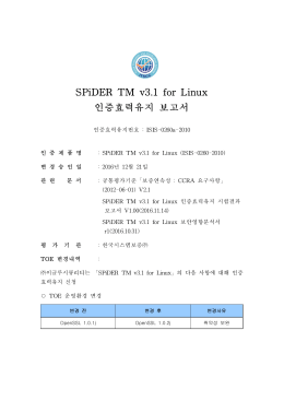 SPiDER TM v3.1 for Linux 인증효력유지 보고서