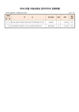 2016.10월 자원순환과 업무추진비 집행현황