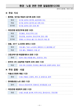 161226 환경노동 언론일일동향