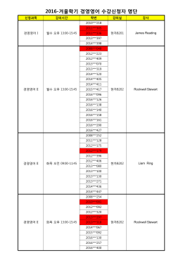 2016-겨울학기 경영영어 수강신청자 명단