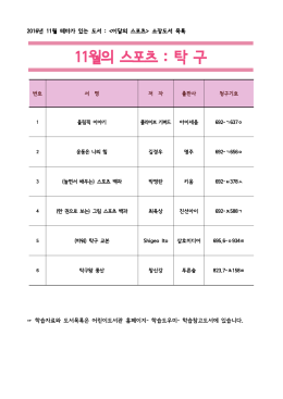 11월의 스포츠 : 탁 구