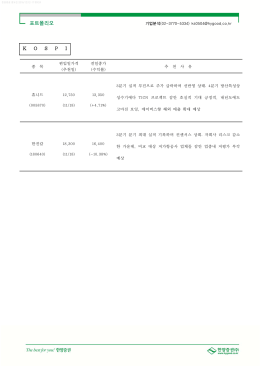 포트폴리오 K O S P I