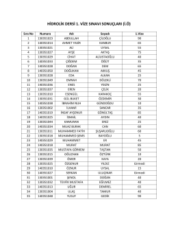 1.Vize Sonu&ccedil;ları