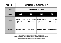 MONTHLY SCHEDULE