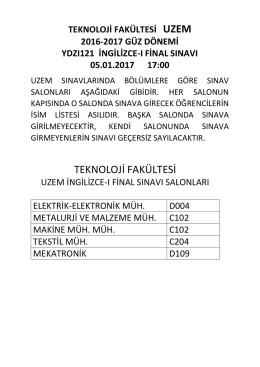 TEKNOLOJİ FAKÜLTESİ