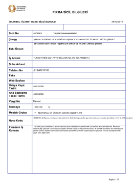 firma sicil bilgileri