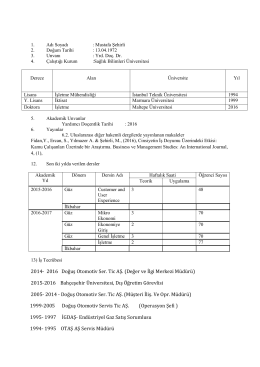 2016 Doğuş Otomotiv Ser. Tic AŞ. (Değer ve İlgi Merkezi M&uuml;d&uuml;r&uuml;)