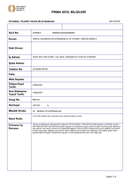 firma sicil bilgileri