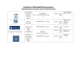 KA103-KA107_Anlaşma Yapılan Kurumlar Listesi