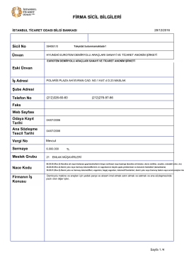 firma sicil bilgileri