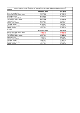 Bütünleme Sınav Tarihleri 3.07.2017 9.07.2017 Tek Ders Sınavları