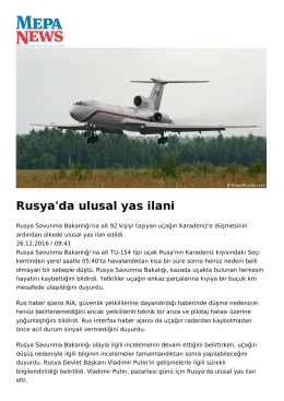 Rusya`da ulusal yas ilani