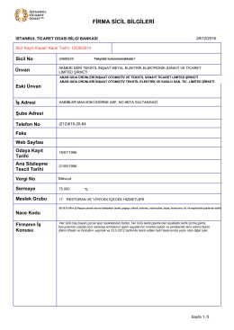 firma sicil bilgileri