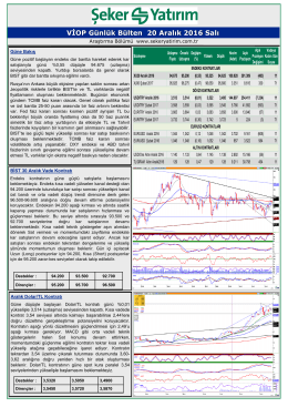 VİOP G&uuml;nl&uuml;k B&uuml;lten 20 Aralık 2016 Salı
