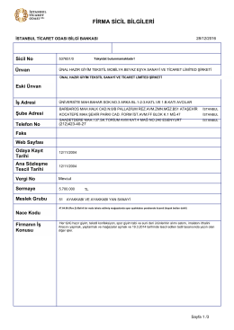 firma sicil bilgileri