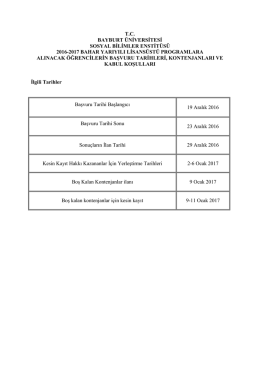 tc bayburt üniversitesi sosyal bilimler enstitüsü 2016