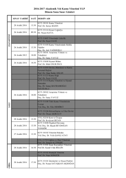 2016-2017 akademik yılı güz dönemi dönem sonu sınavı