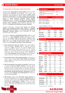 Günlük Bülten - Akbank Yatırımcı