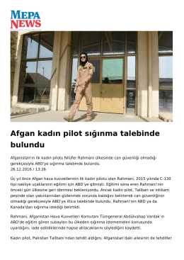 Afgan kadın pilot sığınma talebinde bulundu