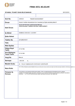 firma sicil bilgileri