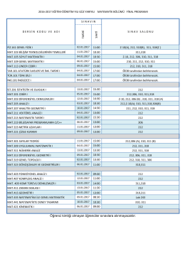 Öğrenci kimliği olmayan öğrenciler sınavlara alınmayacaktır.