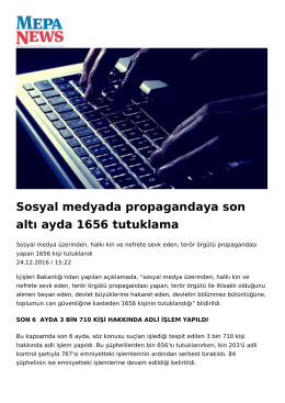 Sosyal medyada propagandaya son altı ayda 1656