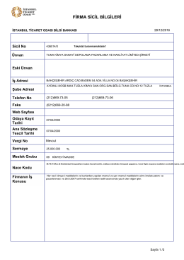 firma sicil bilgileri