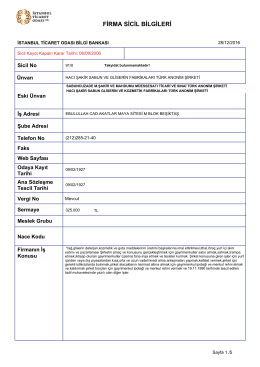 firma sicil bilgileri