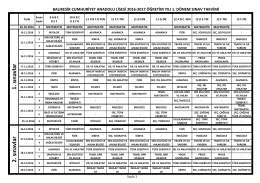 2016-2017 Eğitim Öğretim Yılı 1. Dönem Sınav Tarihleri (Güncellendi)