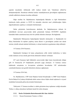 613 çapında meydanları doldurarak milli iradeye destek için