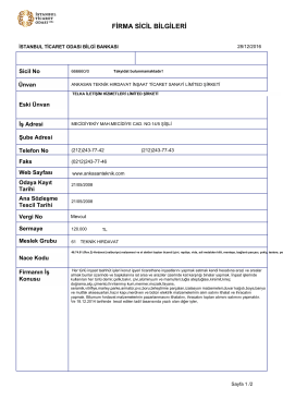 firma sicil bilgileri