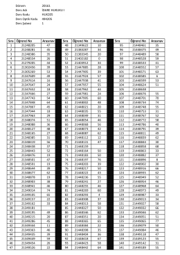 Dönem 20161 Ders Adı İDARE HUKUKU I Ders Kodu HUK205 Ders