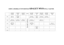 girne amerikan &uuml;niversitesi adalet myofinal takvimi pazar ta till l