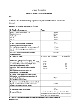 1. Akademik &Uuml;nvanlar Puan 2.