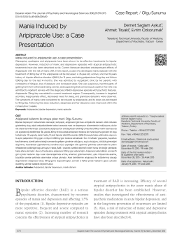 Mania Induced by Aripiprazole Use: a Case