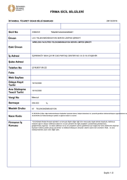 firma sicil bilgileri