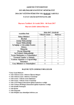 yatay geçiş kontenjaları için tıklayınız.