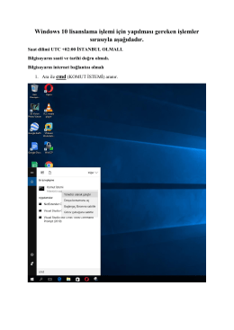 Windows 10 lisanslama işlemi için yapılması gereken işlemler