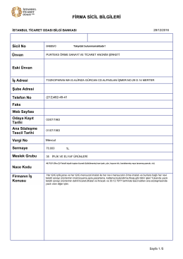 firma sicil bilgileri