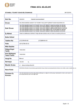 firma sicil bilgileri