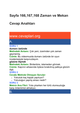 Sayfa 166167168 Zaman ve Mekan Cevap Anahtarı cevapları