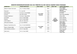 endüstri mühendisliği bölümü 2016-2017 öğretim yılı güz yarıyılı
