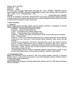 Finansal Kiralama S&ouml;zleşmesi