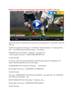 VIDEO||>Fenerbah&ccedil;e 3-0 Trabzonspor Ma&ccedil; &Ouml;zeti Izle ve golleri