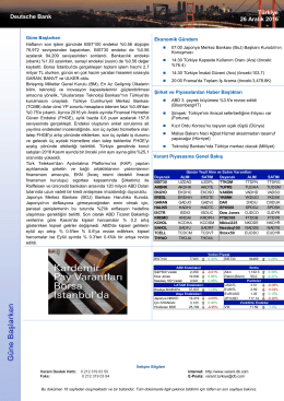 Güne Başlarken - Haftanın son işlem gününde - db