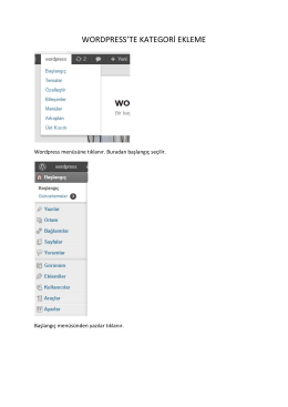WORDPRESS`TE KATEGORİ EKLEME