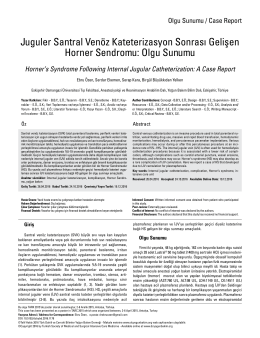 Olgu Sunumu - Dahili ve Cerrahi Bilimler Yoğun Bakım Dergisi